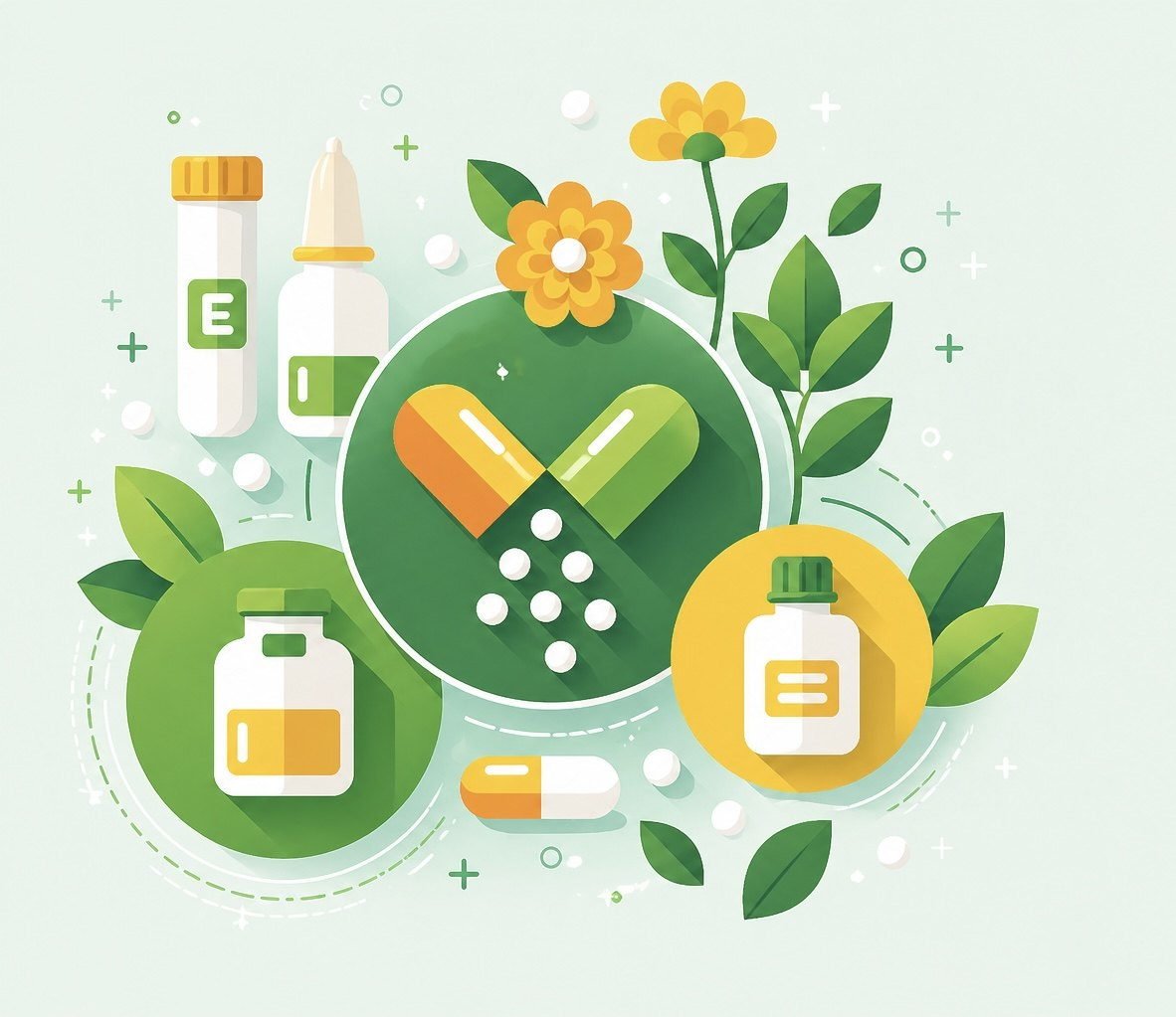 Homoeopathic manufacturing illustration